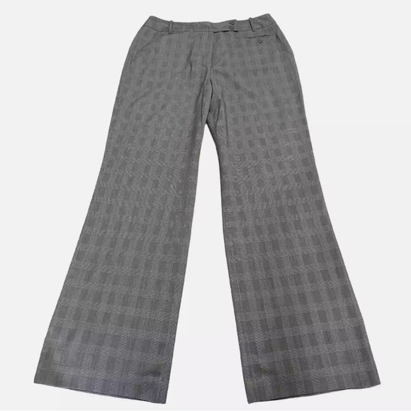 Larry Levine Stretch Glen Plaid Wide Leg Trousers - Picture 2 of 7